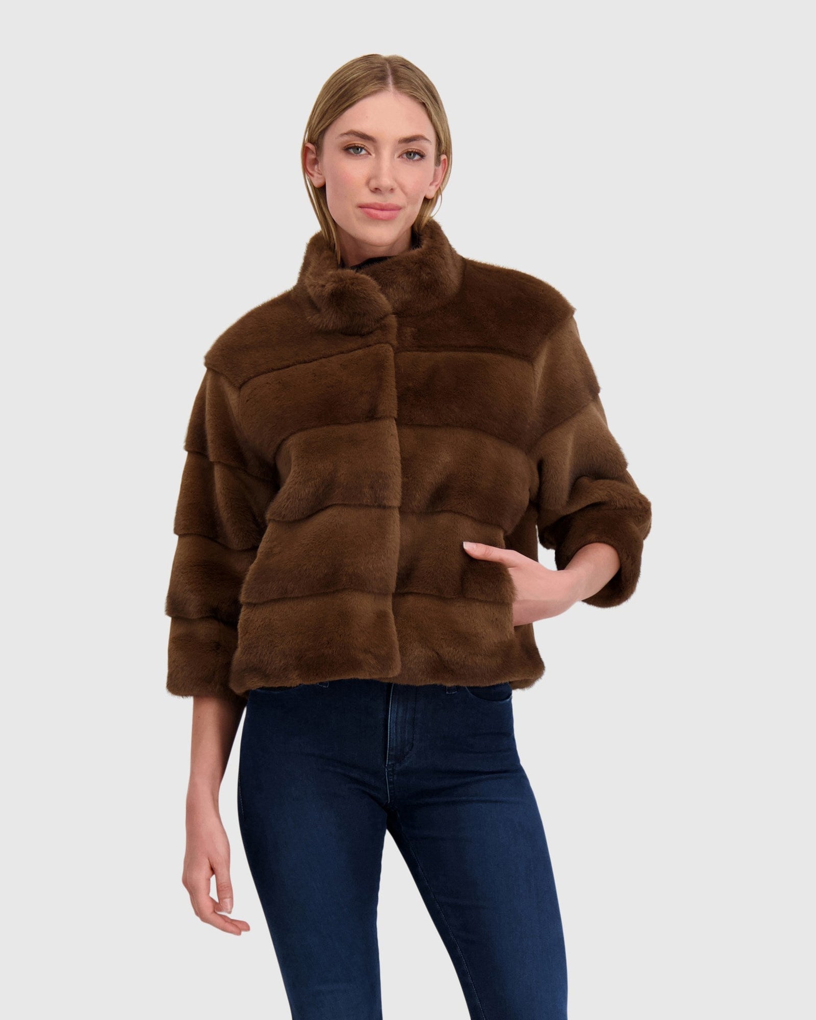 Fur-Free Mink (Faux Fur) Jacket | Brown