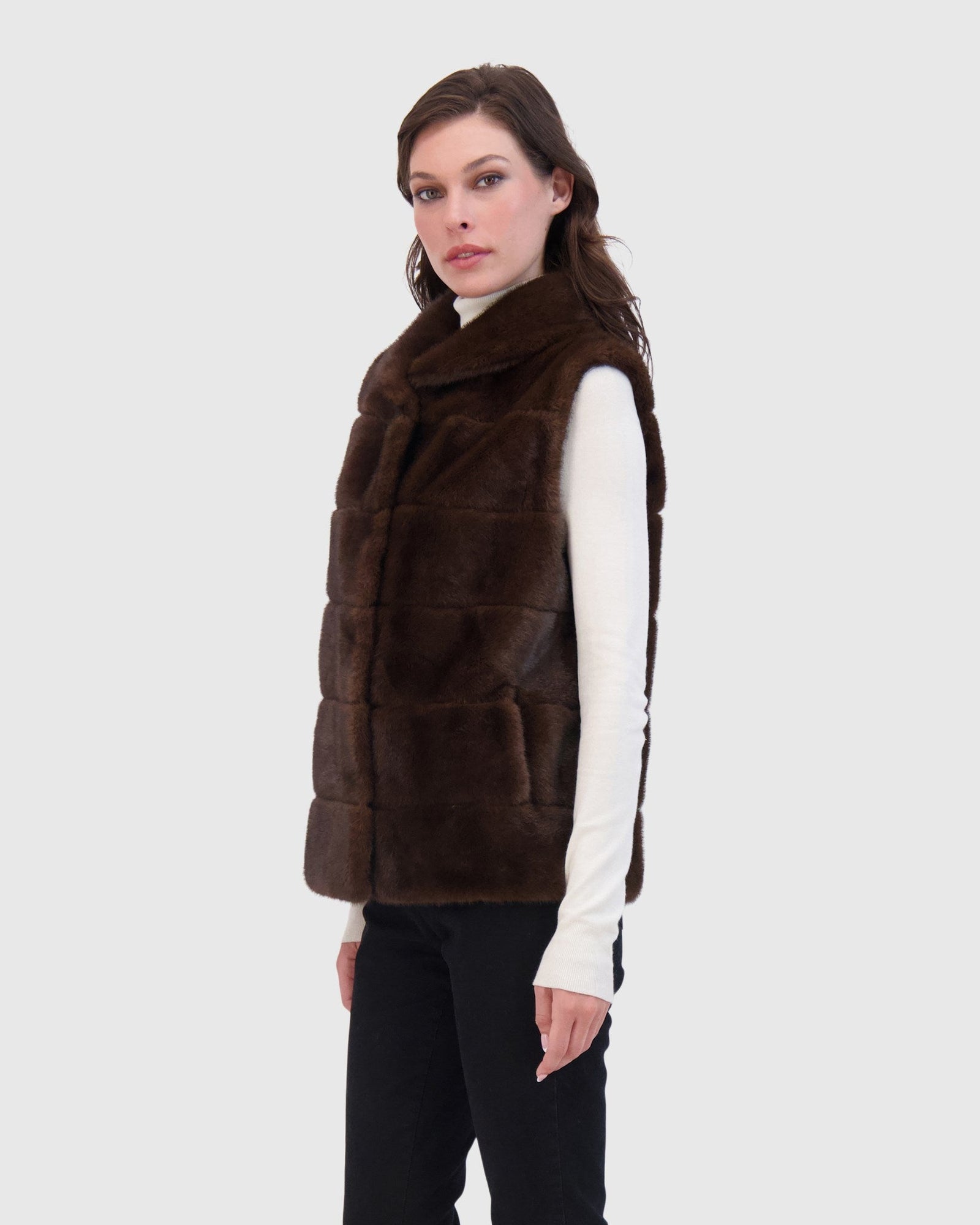 Fur-Free Mink (Faux Fur) Vest | Brown