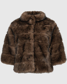Fur-Free Sable (Faux Fur) Jacket | Brown