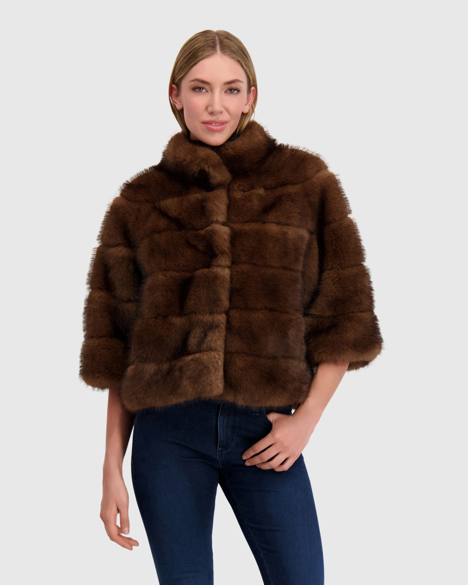 Fur-Free Sable (Faux Fur) Jacket | Brown