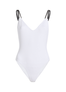 Women | Lynn Ribbed One Piece | Optic White/Noir