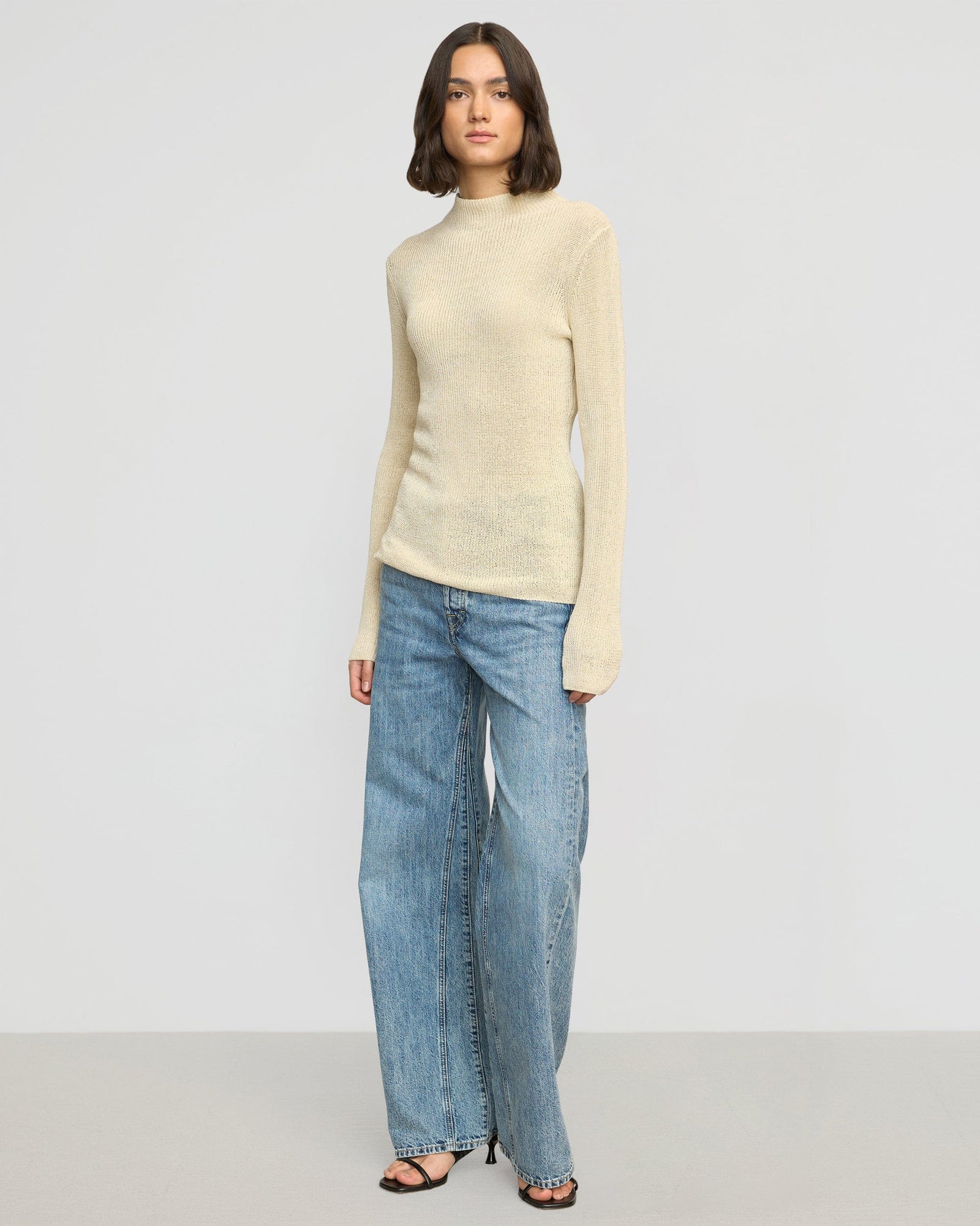 Lynne Slim Semi-Sheer Sweater | Champagne