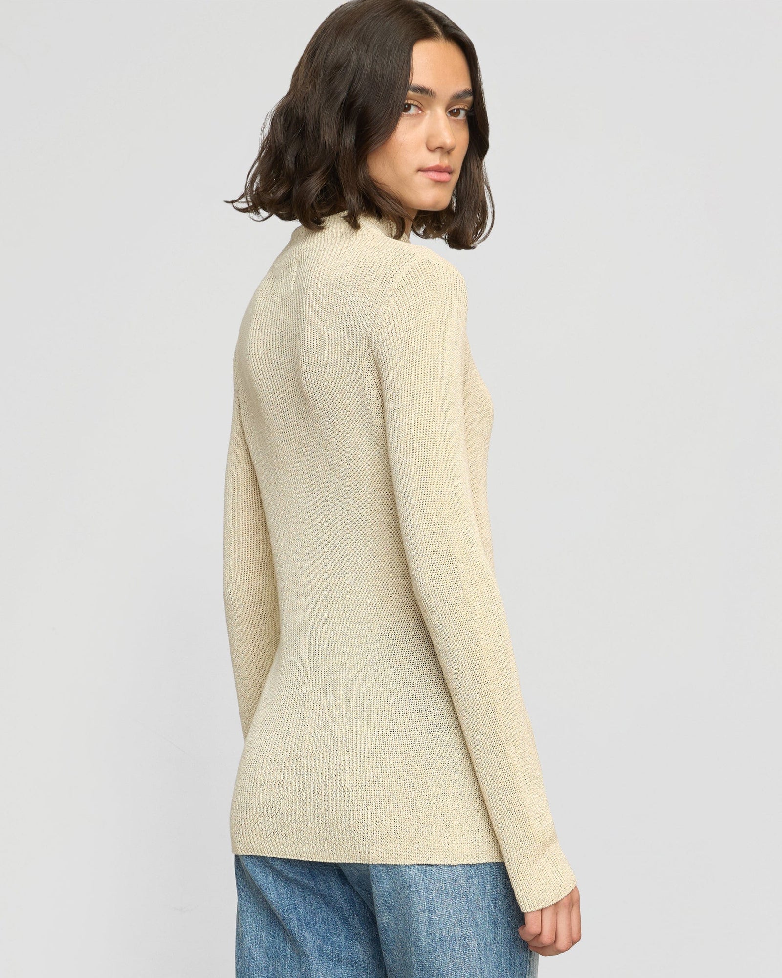 Lynne Slim Semi-Sheer Sweater | Champagne