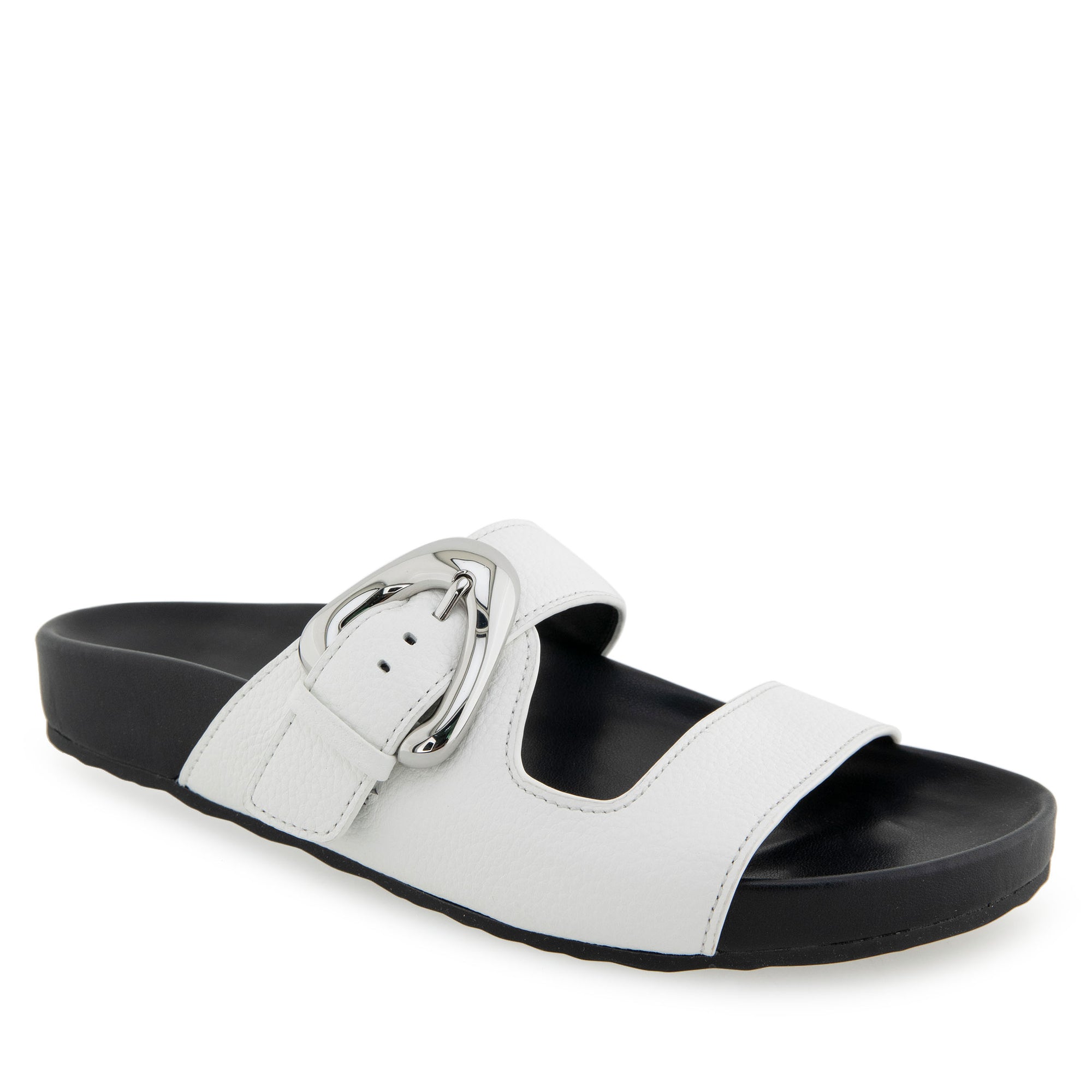 Lemon Sandal Footbed | Bright White Pebbled Leather