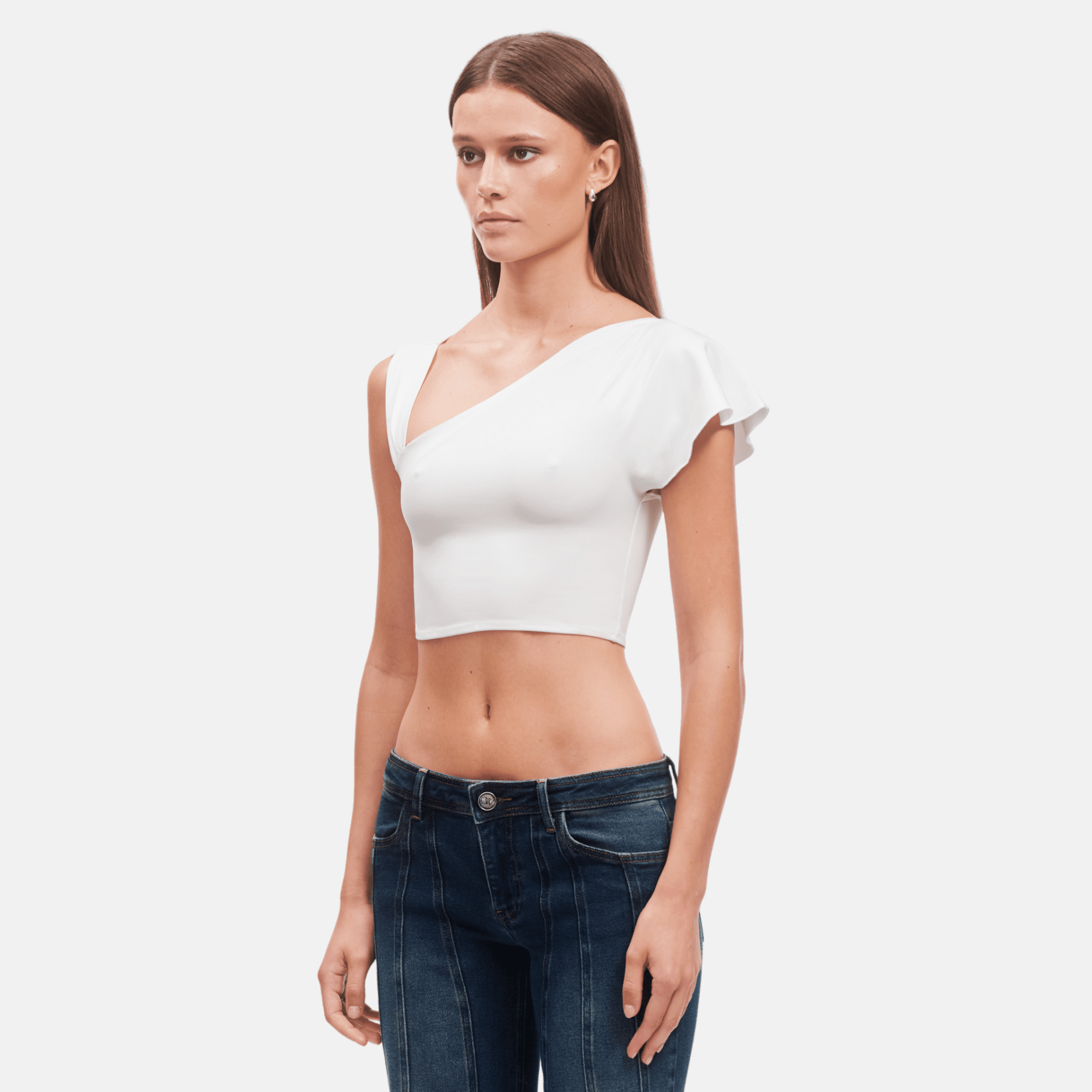OW Collection MAE Crop Top Top 001 - White