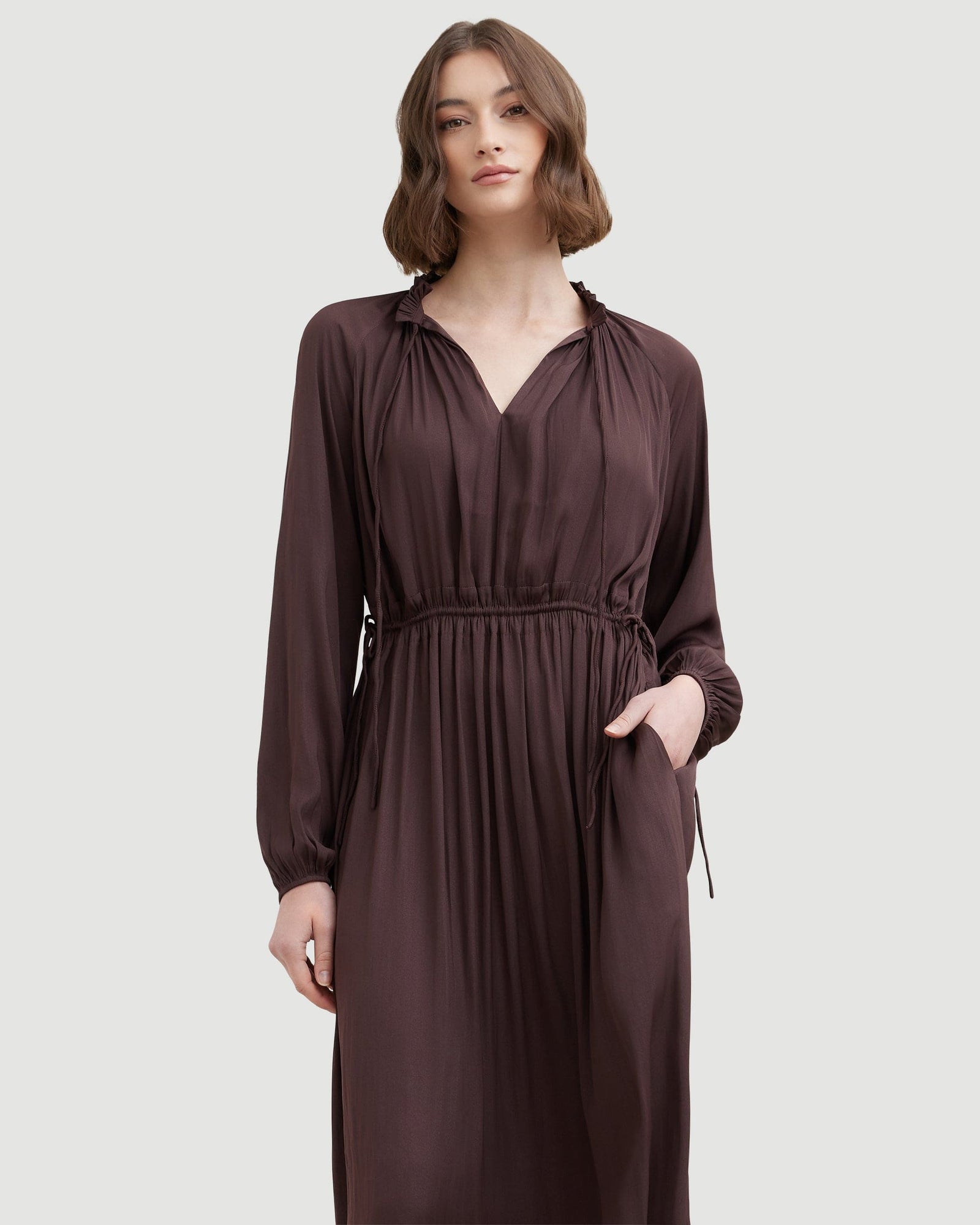 Laura | Magdalena Long Sleeve Plisse Dress in Size Small