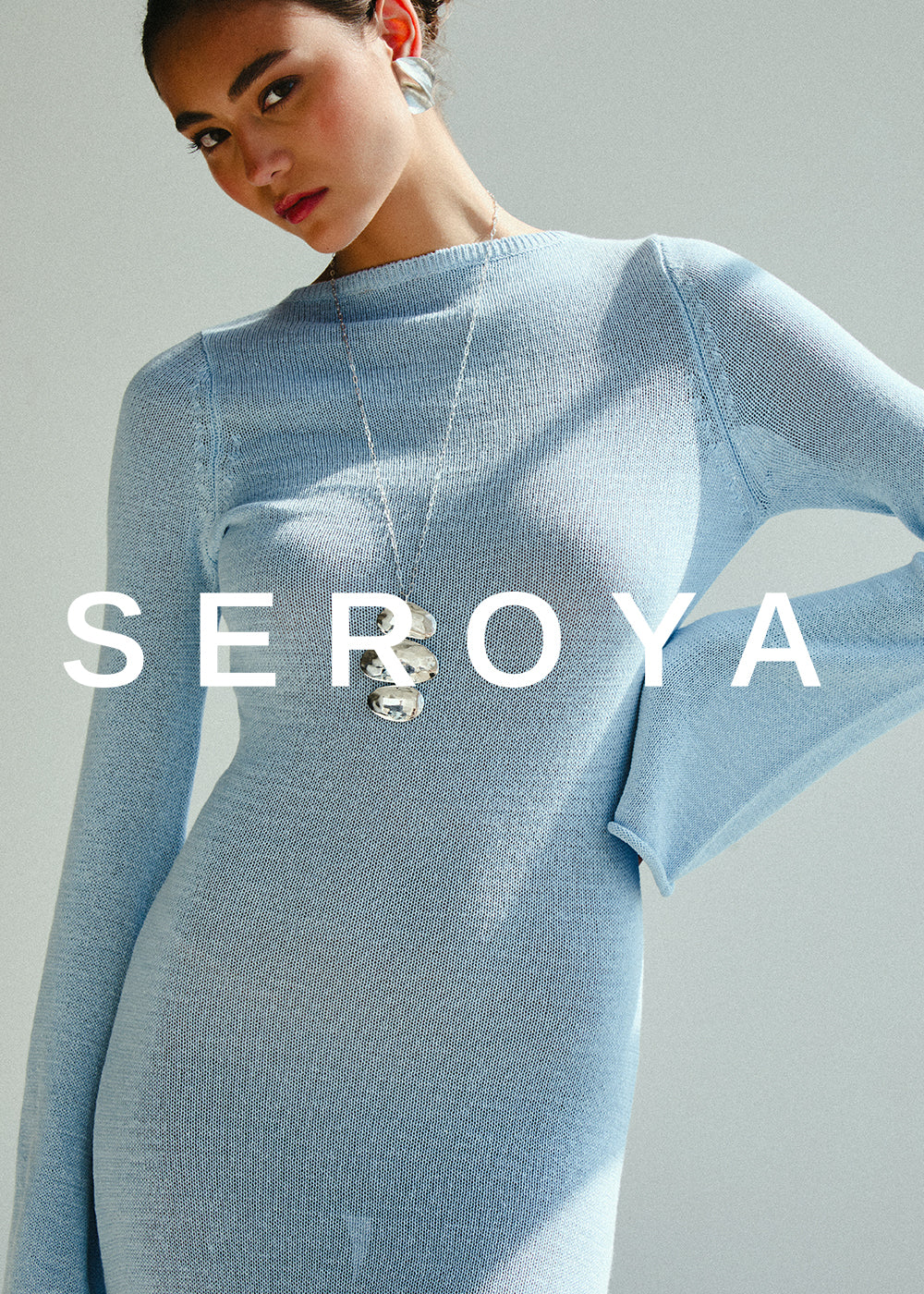 Herringbone Pinafore | Blue