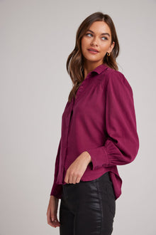 Pin Tucked Button Down - Dark Magenta