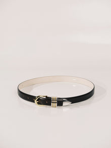 Hollyhock Mixed Metal Belt | Marrone & Silver & 24K Gold