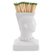 mohawk match strike porcelain white with matches - side view