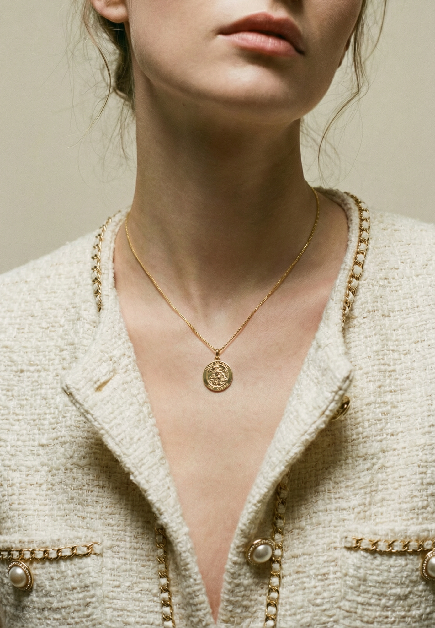 The Saint Michael Single Medal Necklace | Gold Plated