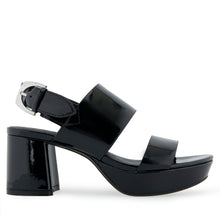 Camilia Sandal Platform | Black Faux Patent