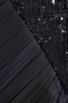 ONE33 SOCIAL | The Mercer Sequin Black Pleated Ruffle Gown | Black