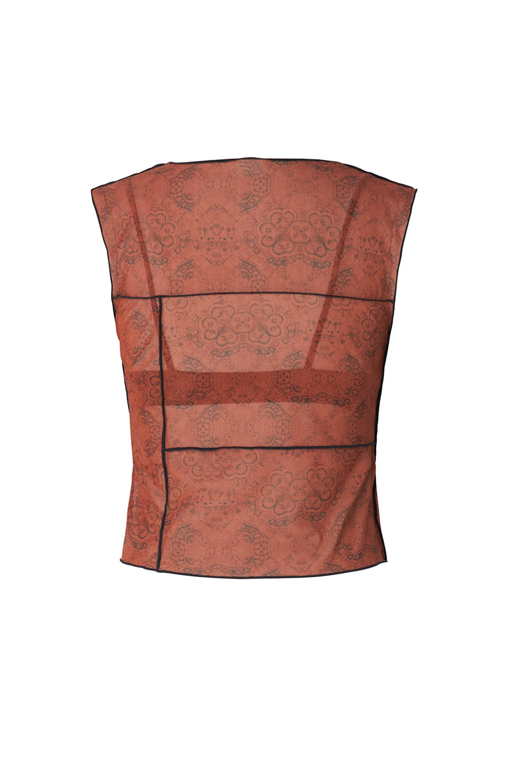 Mesh Sleeveless Top  | Henna