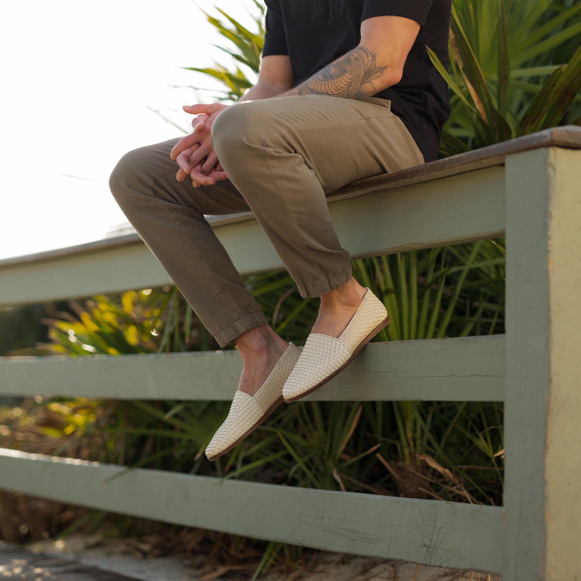 Mens | Alejandro Woven Slip On Woven | Bone