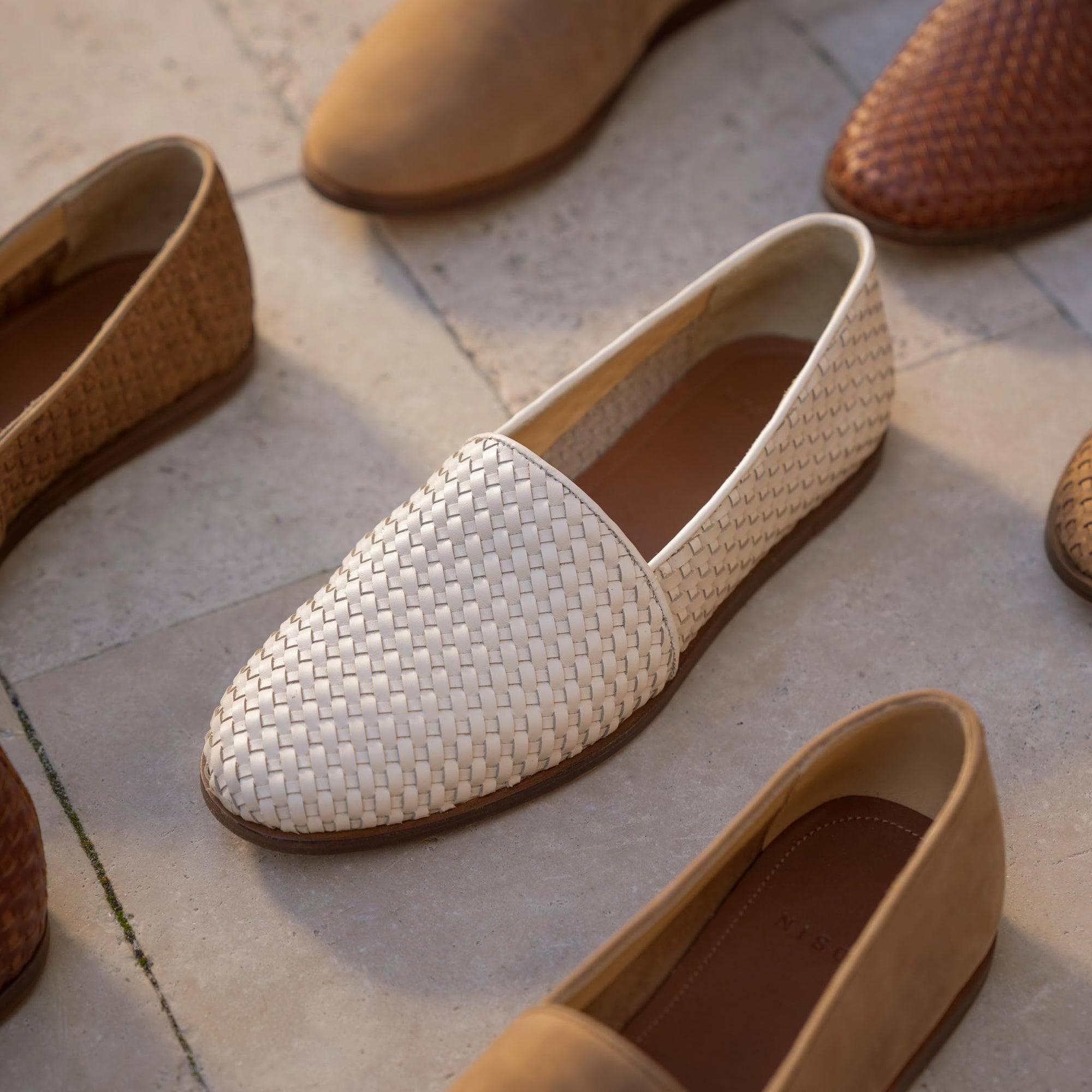 Mens | Alejandro Woven Slip On Woven | Bone
