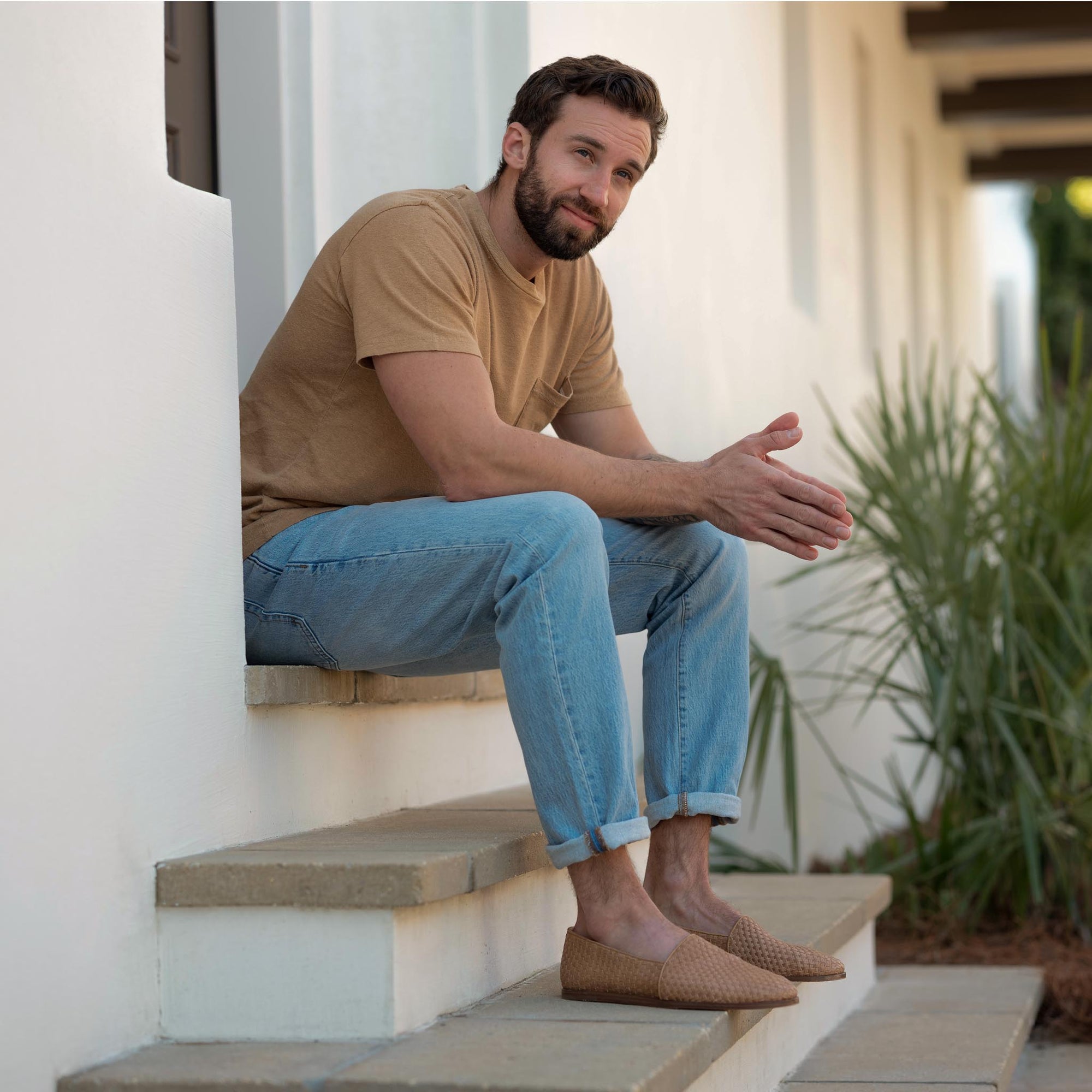 Mens | Alejandro Woven Slip On Woven | Almond