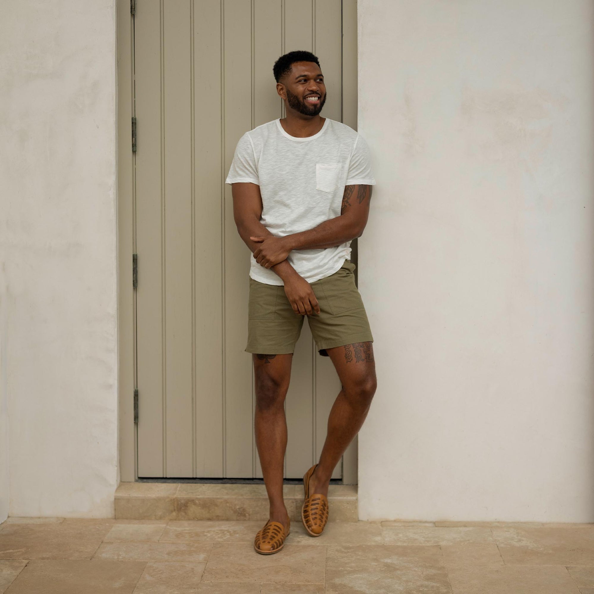 Image 3 of the Men's Huarache Sandal Saddle Brown/Brown Colorblock Men's Leather Slip On Nisolo