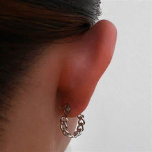 The Silver Cuban Link Mini Hoops - The M Jewelers