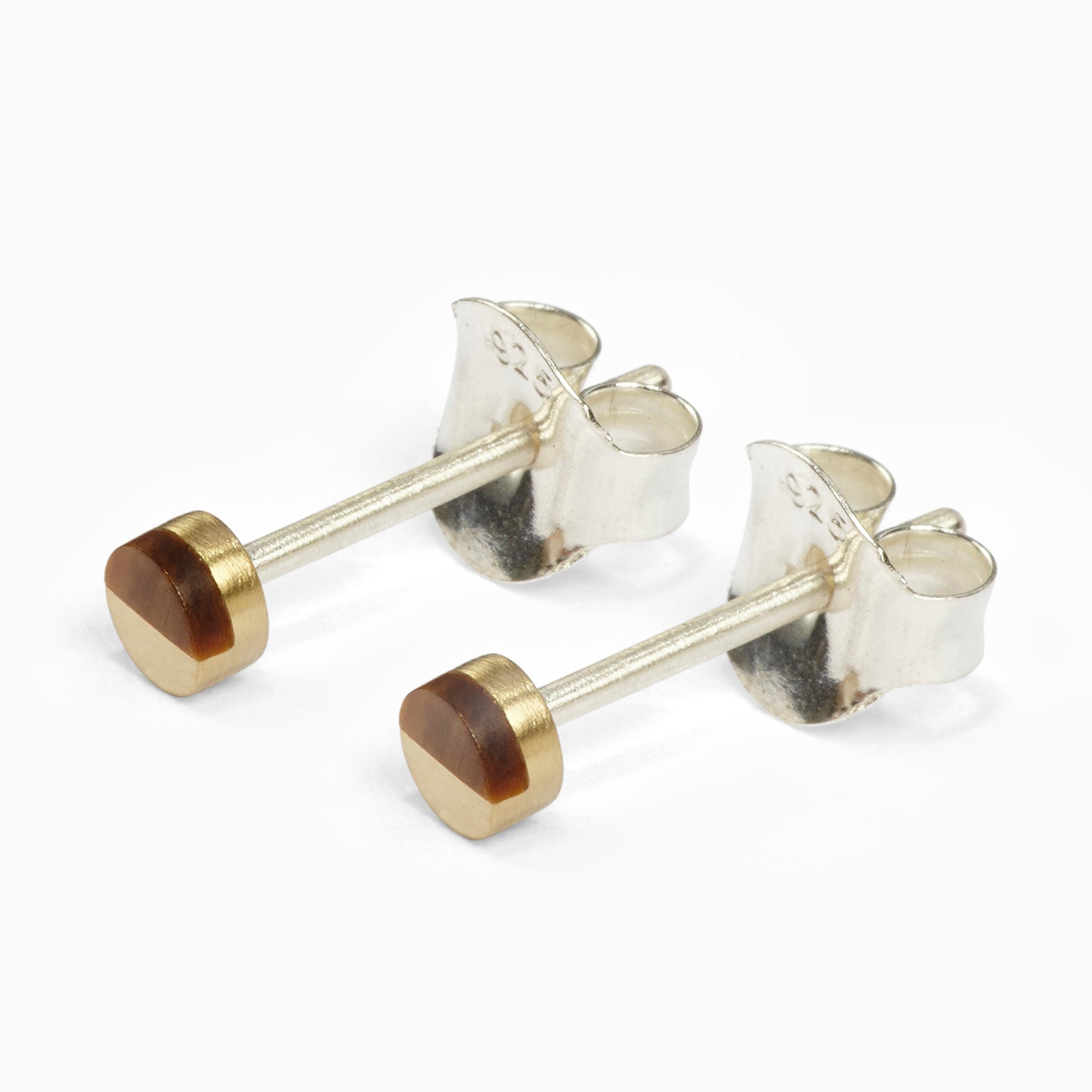 Circle Earrings | Brass | Tiger's Eye