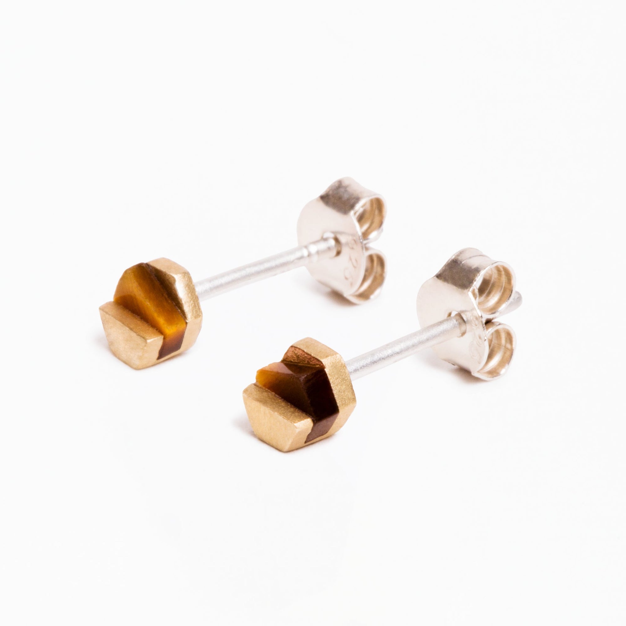 Decimal Earrings | Brass | Tiger's Eye