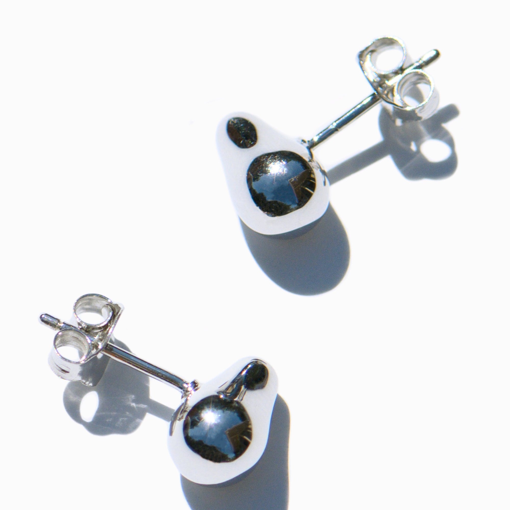 Mini Pear Earrings | Silver