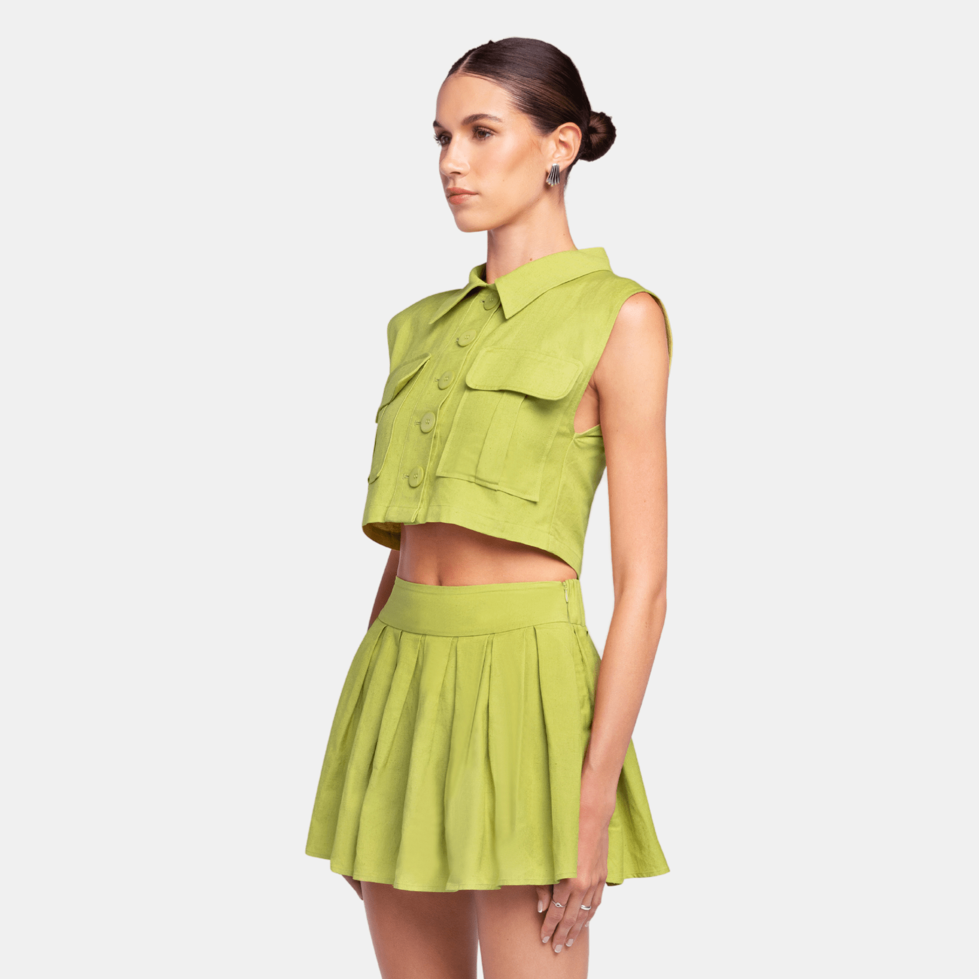 Mira Boxy Vest | Moss Green