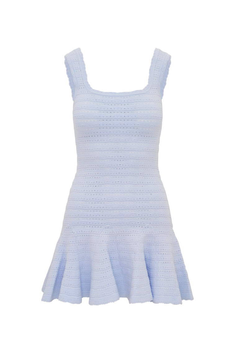 Maryanne Knit Mini Dress | Morning Sky