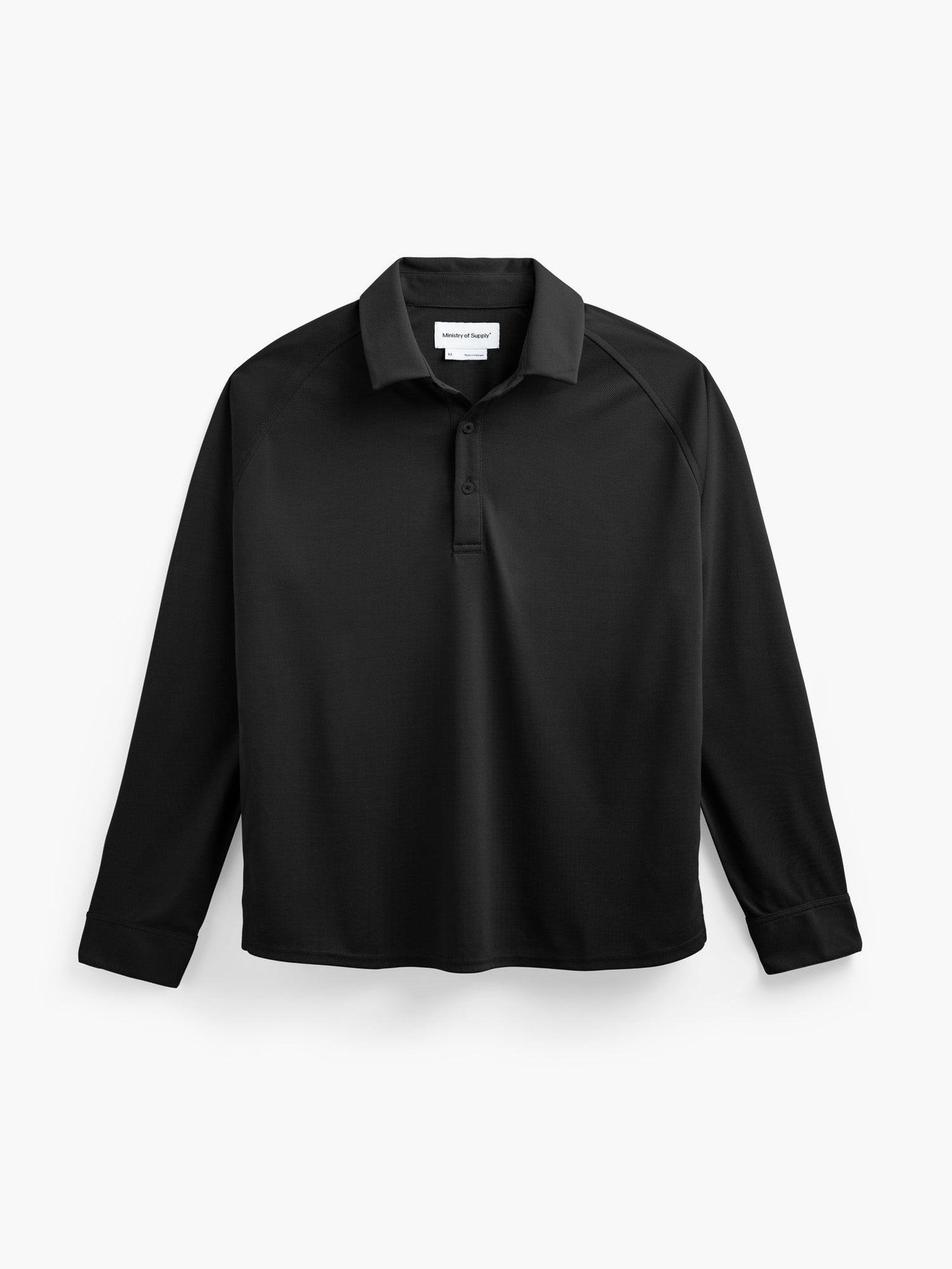 Men's Apollo Raglan Long Sleeve Polo - Black