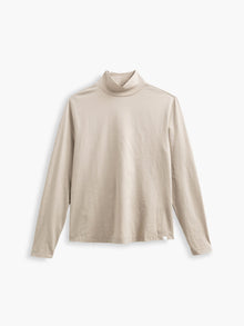 Womens | Composite Merino Long Sleeve Mock Neck | Taupe