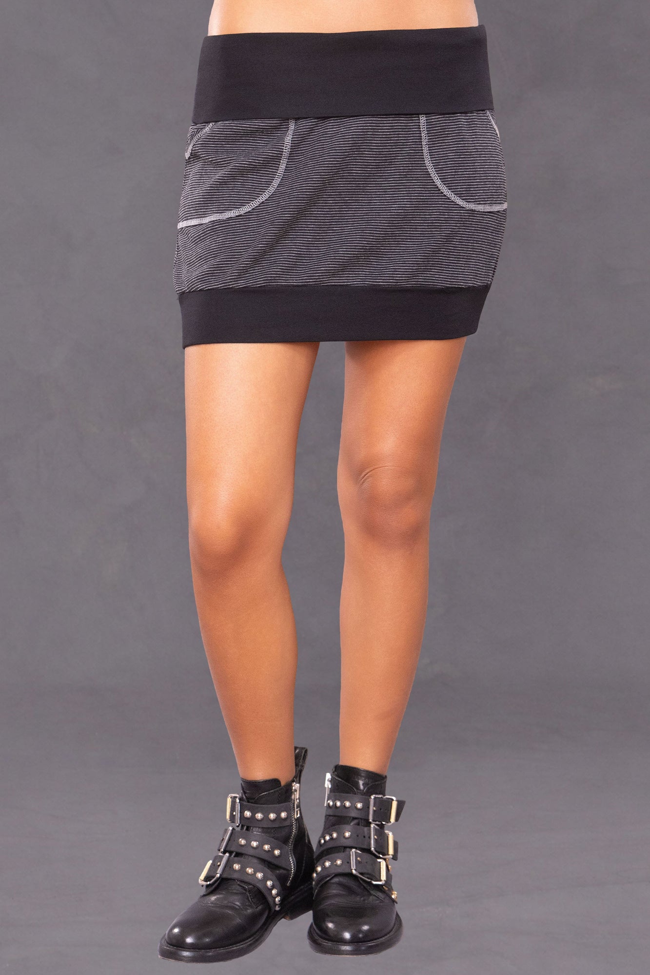 Women | Rolldown Slouchy Cocoon Mini Skirt | Black