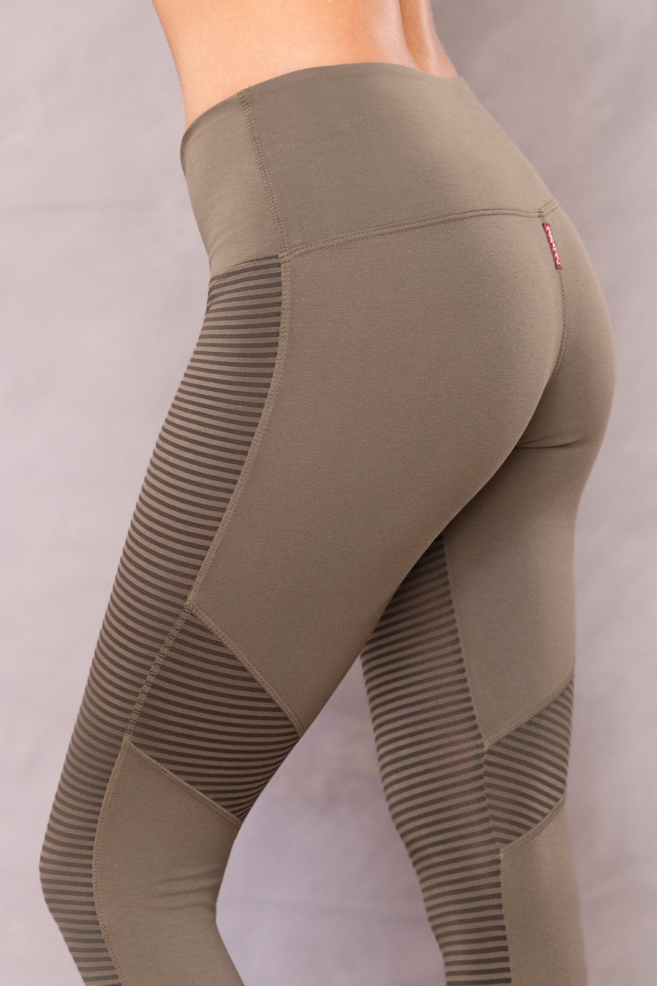 Women | Mini Tonal Stripe High Waist Tonal Legging | Olive