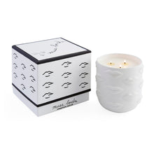 muse bouche 3 wick candle with box - angle view