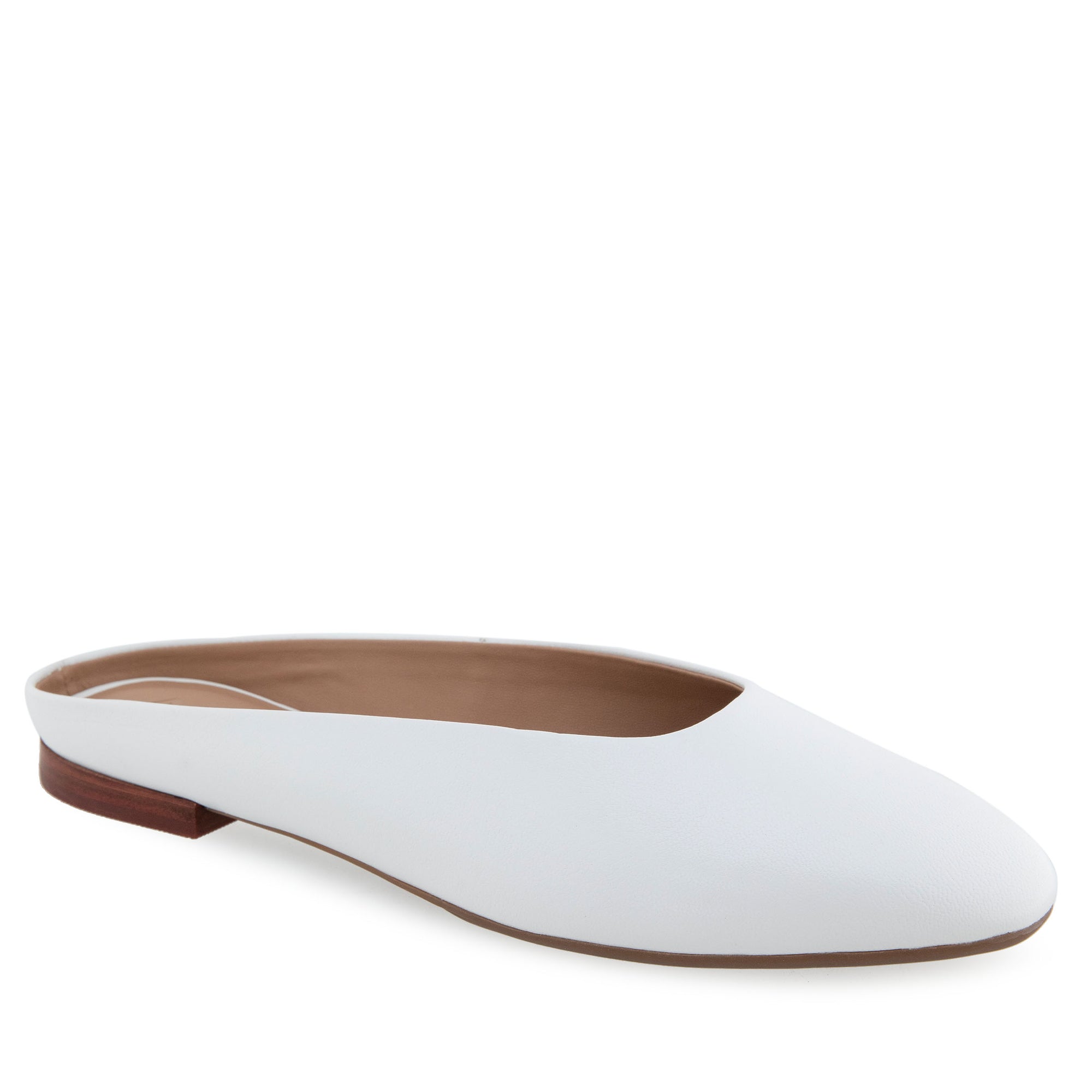Amara Casual Mule | White Shiny Leather