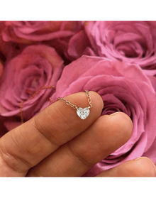 Drilled Heart Diamond | Yellow Gold