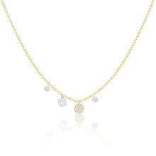 14kt Yellow Gold Diamond Bezel Disc Charm Necklace | Yellow Gold
