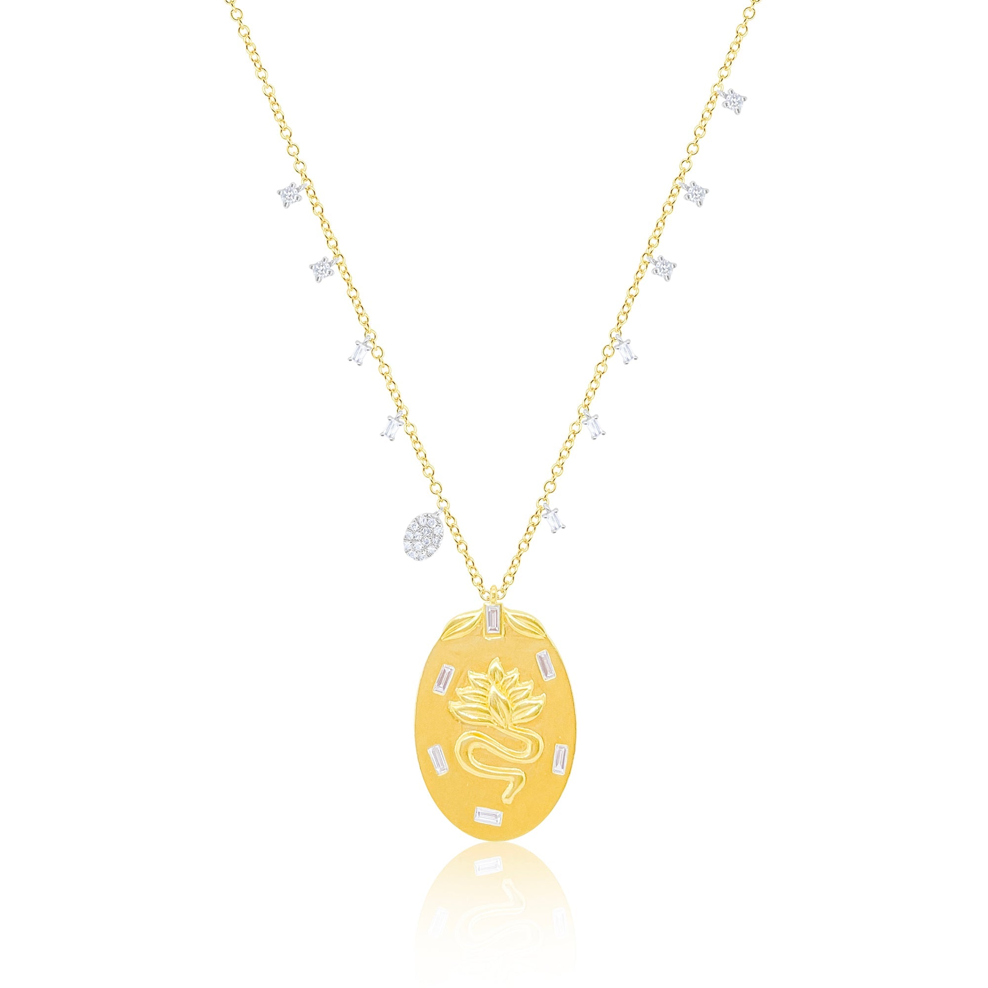 14kt Yellow Gold Flower Diamond Necklace | Yellow Gold