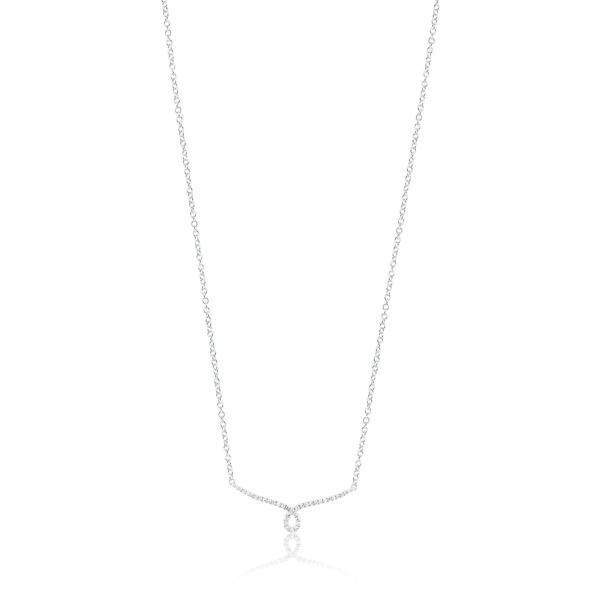 14K White Gold Twist Diamond Necklace | White Gold