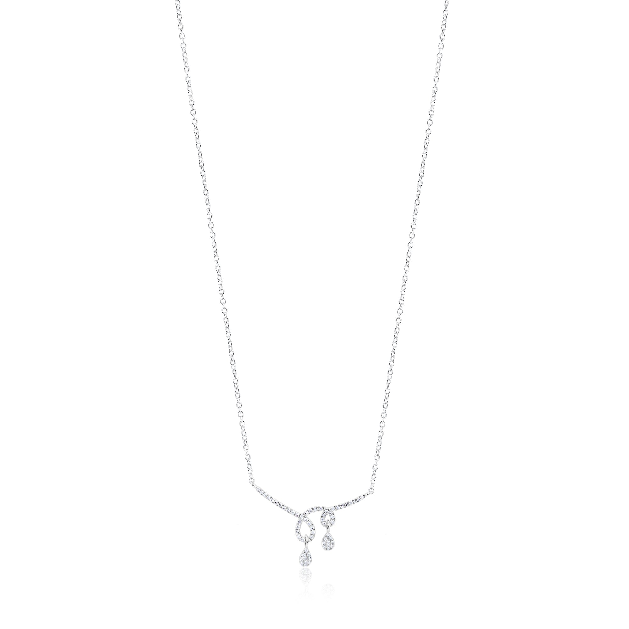 14Kt White Gold Twist Diamond Necklace | White Gold