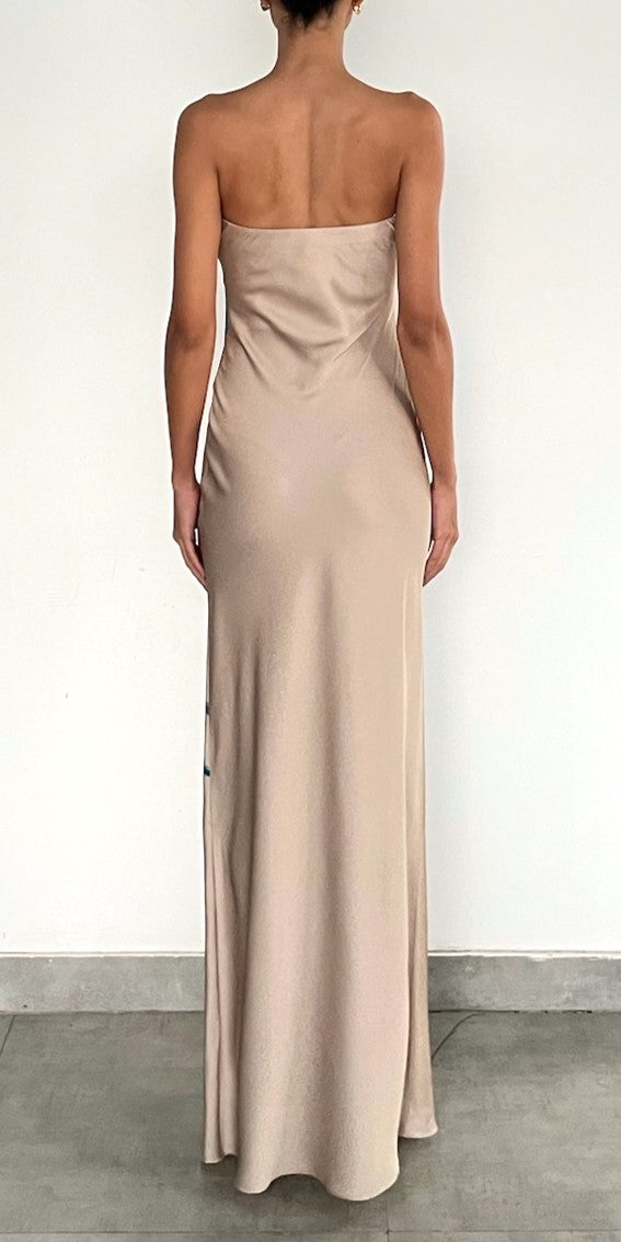 Long Dress | Beige/Blue