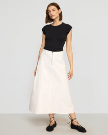 Helena | Nava Cotton Twill Flared Skirt in Size Small 