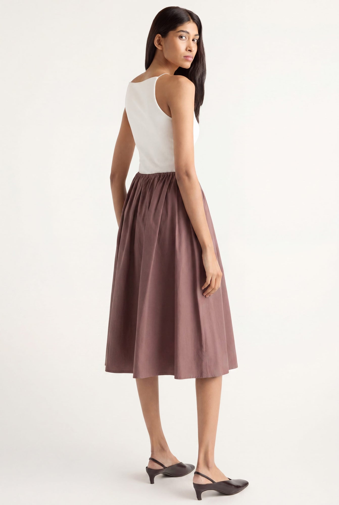 Arya | Naveli Side-Tie Poplin Skirt in Size Small