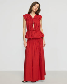 Renee | Neha Tie-Front Organic Cotton Blouse in Size Small