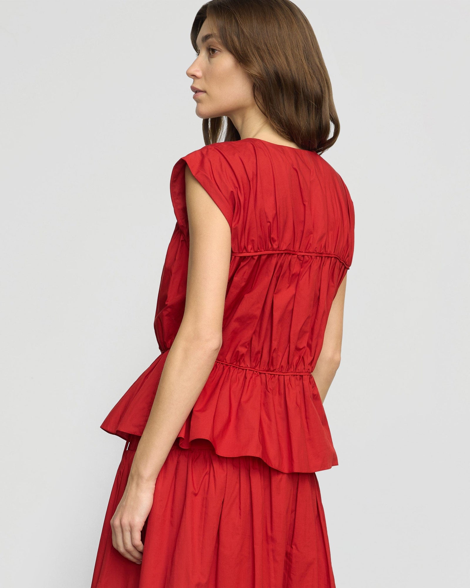 Renee | Neha Tie-Front Organic Cotton Blouse in Size Small