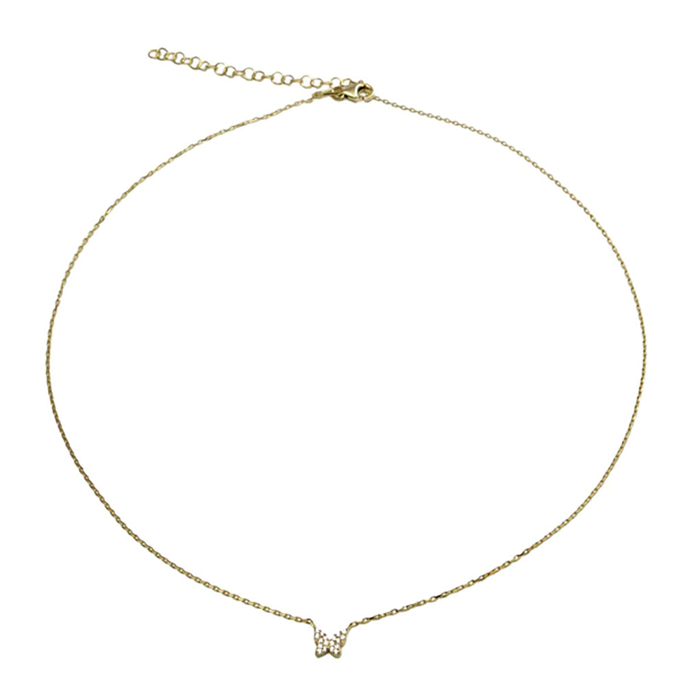 The Single Pave' Butterfly Necklace (Chapter II By Greg Yüna x The M Jewelers) | Gold Vermeil & Sterling Silver