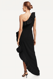 ONE33 SOCIAL | The Mercer Black Pleated Ruffle Gown | Black