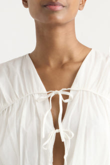 Isilda | Norah Tie-Front Organic Cotton Blouse in Size Extra Small