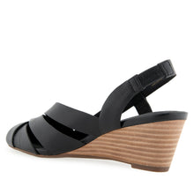 Carmel Dress Wedge | Black Burnished Leather