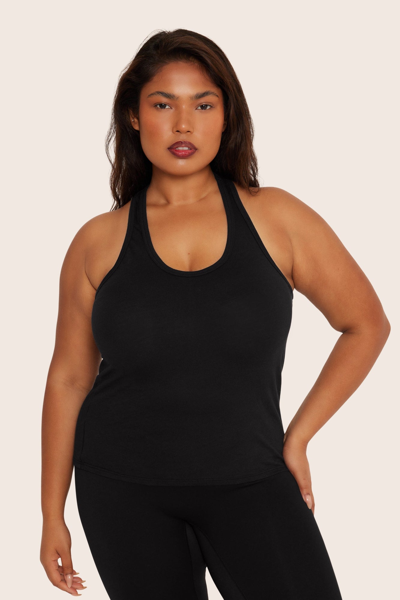 Classic Cotton Daily Racer Tank | Onyx