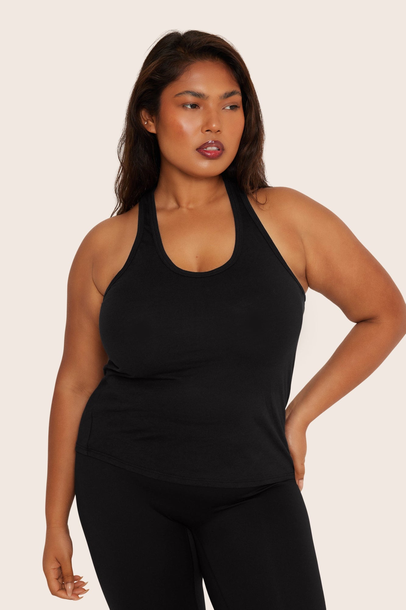 Classic Cotton Daily Racer Tank | Onyx